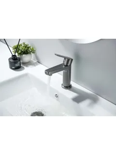 Смеситель для раковины с гигиеническим душем Aquatek Лугано AQ1712BGM оружейная сталь